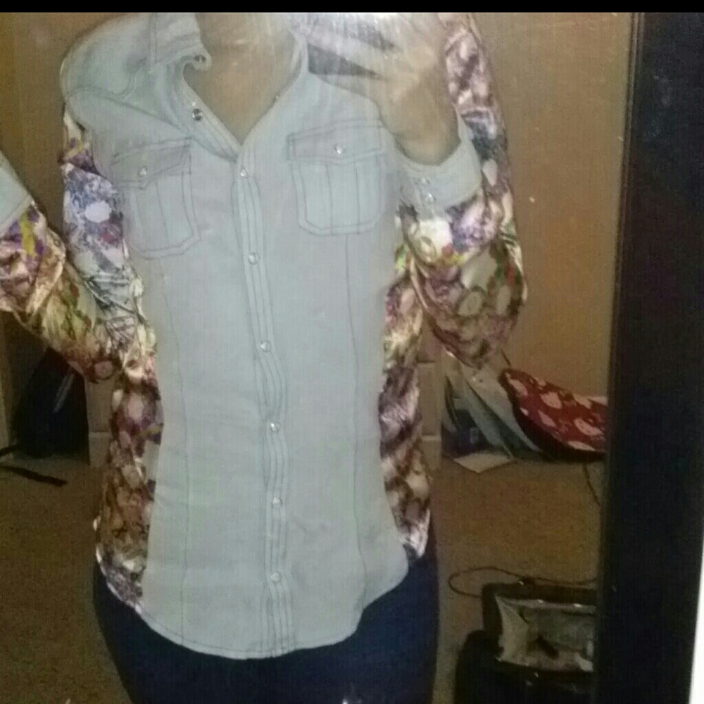 Denim and floral top